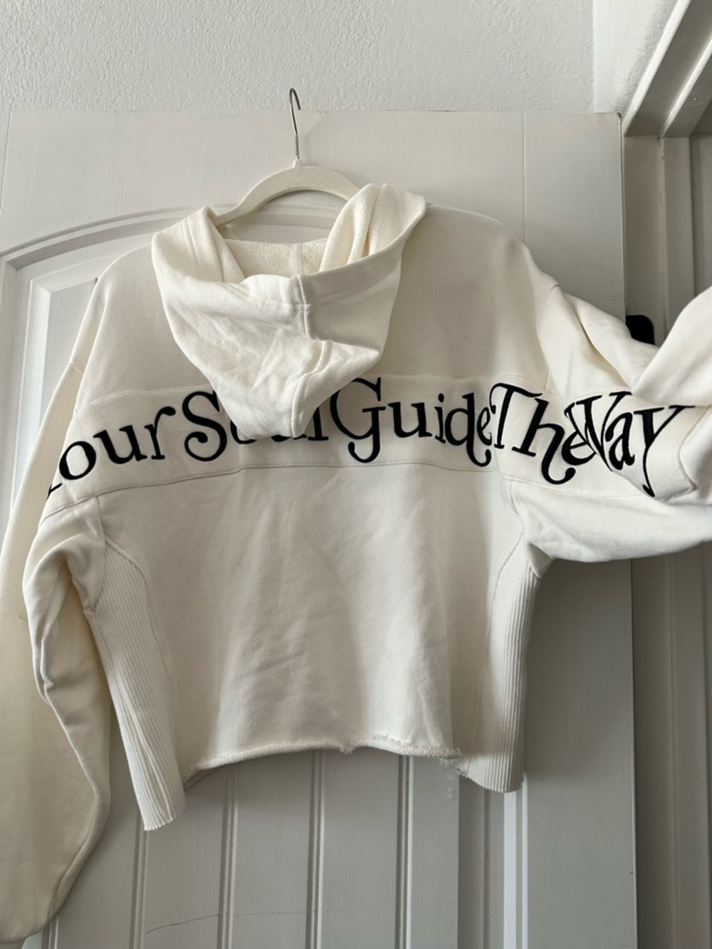 NWOT! Spiritual Gangster ‘Let your soul guide the way’ Cream Cropped Hoodie